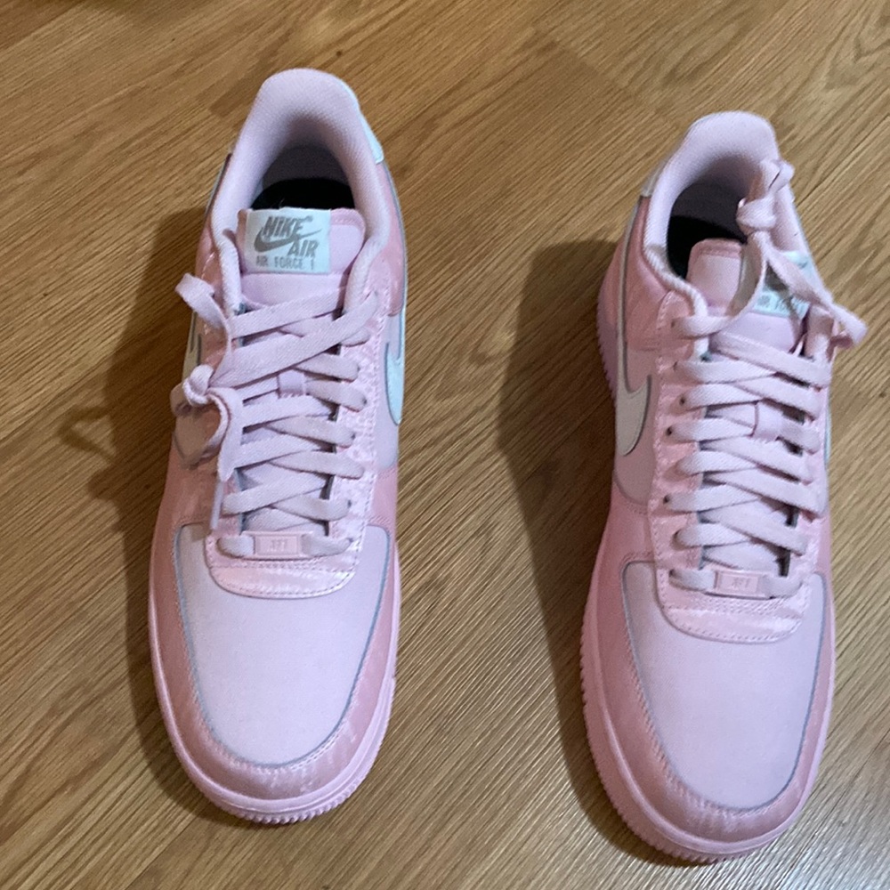 Nike Air Force one satin size 11 new with tag pink and white 1 of 1